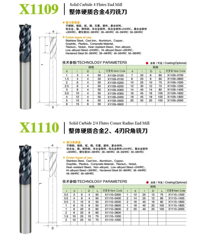 Milling Machine Tools Carbide CNC Router Bits/CNC Cutting Tools/Carbide End Mill Cutting Tools for Wood